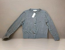LOFT NWT Women's Pale Brown Button Front Sweater Crew Neck Long Sleeve Sz S