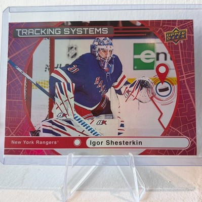 2025-26 UD SERIES 1 HOCKEY TRACKING SYSTEM RED IGOR SHESTERKIN  199/199 bookend
