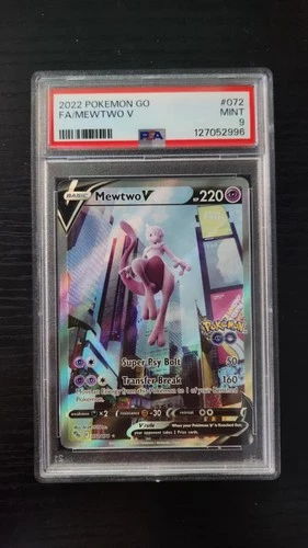 2022 Pokemon Go Mewtwo V 072/078  Alternate Full Art PSA 9 Mint
