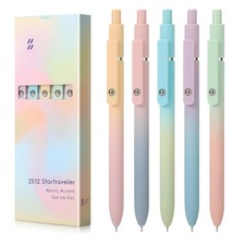 5 PCS Gel Pens Black Ink Medium Point 0.7mm Smooth Writing High-End Cute