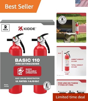 Reliable Fire Extinguishers - 2 Pack for Home, Office, and Dorm Use,  Approved