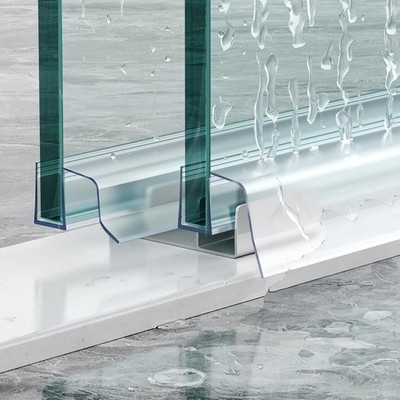 FCSOTSPS Sliding Shower Door Bottom Seal, 2 PCS 3/8'' x For Glass, Clear