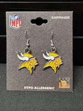 NFL Minnesota Vikings Logo Dangle Earrings Hypo Allergenic
