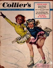 1953 Colliers January 3 - Ice Skaters; Battle of the Bulge Hitler and Patton