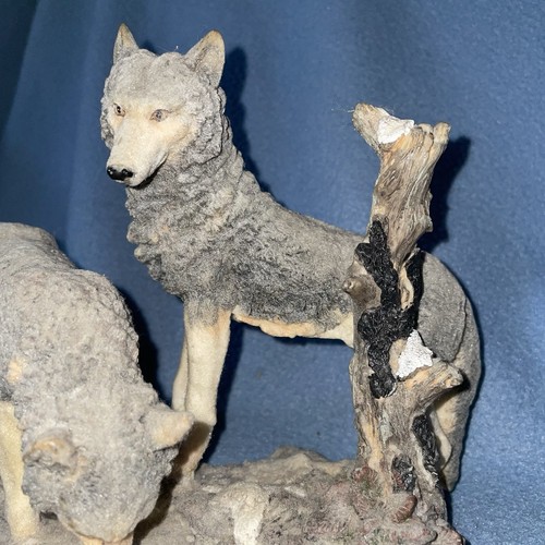RARE Meijer Resin Collectible Wildlife Sculpture Classic Wolf Family Pack Herde - Bild 10 von 12
