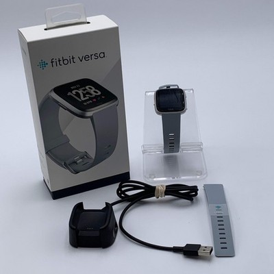 Fitbit Versa 2018 FB504 Activity Tracker w/ Charger & Both Band Sizes - Used