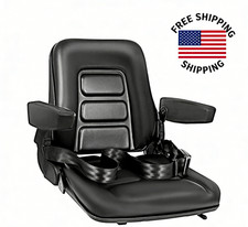 Universal Forklift Tractor Seat Pvc Adjustable Seat W/safety Belt& Armrest