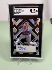 2022 Leaf Metal - Jordan Beck Black Prismatic /5 Auto RC Vols Rockies SGC 9.5