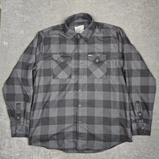 Dixxon Murked Out Flannel Shirt Mens XL Black Gray Plaid Workwear Pre Pleat