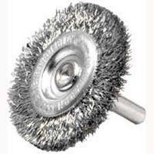 Weiler 36414 Wire Wheel Brush, 1/4 in Arbor/Shank, Steel Bristle