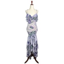 Dolls Kill Widow Fairytale Moment Ruffle Maxi Dress Sheer Floral Fairy Whimsical