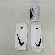 Nike Mercurial Lite Shin Guard RIGHT Only + 2 Sleeves - White/Black - Size Small