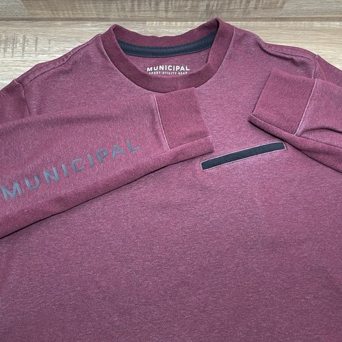 Municipal Sports Utility Gear Crewneck Pullover Sweater Mens XL Burgundy - Picture 1 of 5