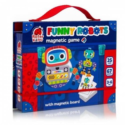 MAGNETSPIEL ROBOTER LERNSET KARTEN MAGNETE TAFEL ROTER KAFER