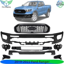 Front Bumper Face Bar Paintable & Grille Assembly Kit For 2019-2022 Ford Ranger