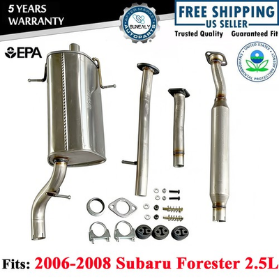 #ad Fits: 2006 2008 Subaru Forester 2.5L Resonator Pipe Muffler Kits Stainless Steel $242.68