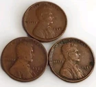 1925 PDS Lincoln Cent Wheat Pennies Very Fine Brown Better Date Free Post