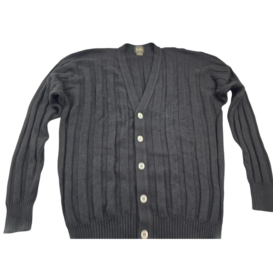 Cárdigan Suéter Neiman Marcus Cachemira Grueso Acanalado Tejido Chal Escocia XL 2XL Foto 2 de 4