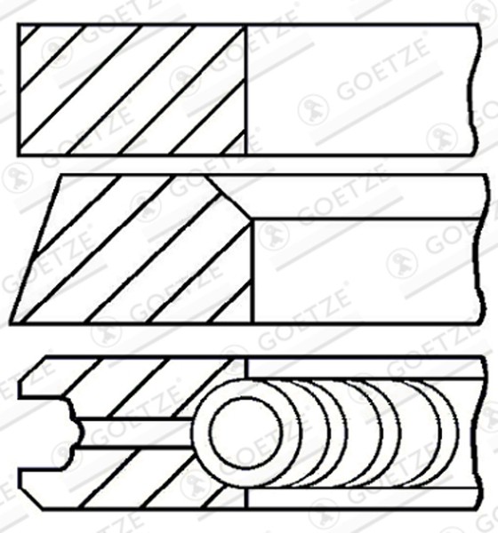 Kolbenringsatz Goetze Engine 08-183300-00 FüR W202 190 Klasse W124 S124 Mercedes-image