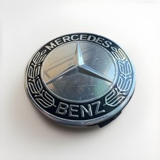 Tapa central Mercedes negra y pulida OEM 3.0" 76mm A1714000125