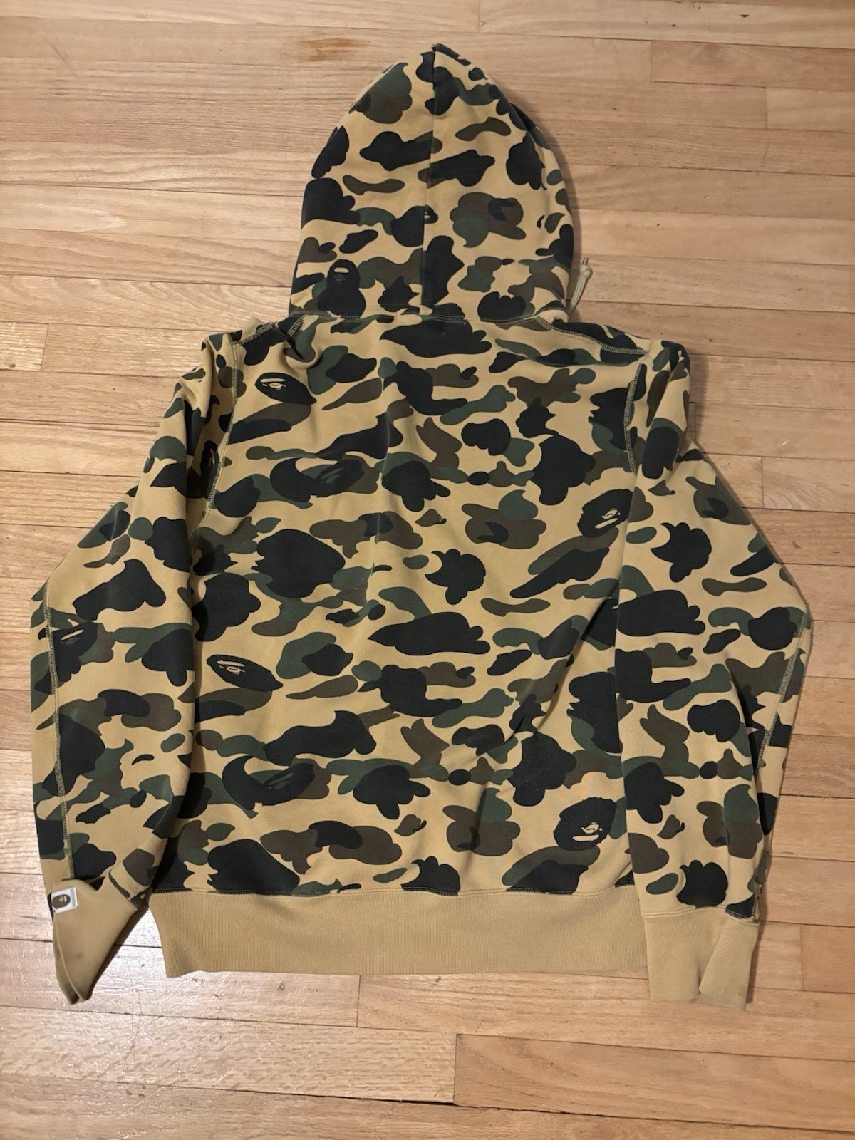 Authentic Bape yellow first camo pullover hoodie … - image 8
