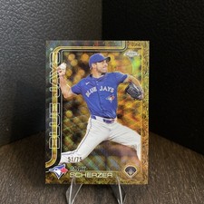 MAX SCHERZER 2025 TOPPS CHROME GILDED GOLD RAY WAVE /75