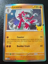 Pokemon 30th Celebration Lycanroc Holo Common Card 085/128 NM