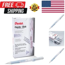 Quick Click 0.5mm Mechanical Pencil Set of 12 - Comfortable Gray Writing