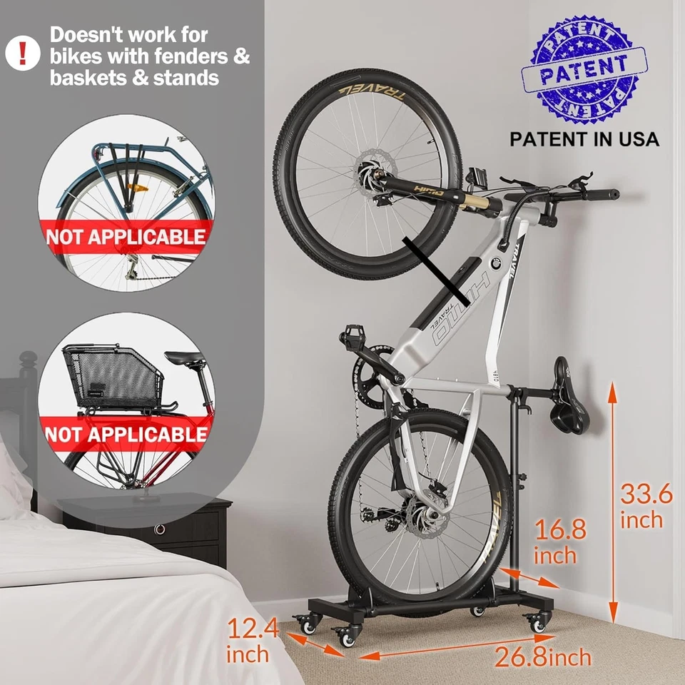 Vertical Bike Stand, Freestanding Indoor Bike Storage Rack Upright Bicycle Floor - Image 2 of 4