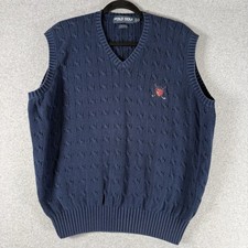 Polo golf ralph lauren Men's Navy Blue Cable Knit Sweater Vest Size mens XXL