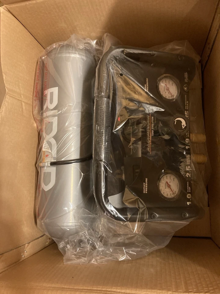 Ridgid 2,5 галлона PSI 135 алюминиевый воздушный компрессор Twinstack OF25135 новая открытая коробка - Изображение 3 из 4