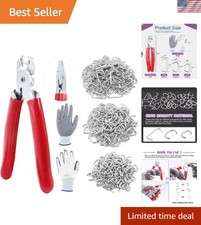 360Pcs 3/4" 1/2" 3/8" Galvanized Hog Rings with Straight Hog Ring Pliers Asso...