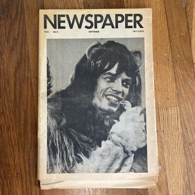 NEWSPAPER Vol.1  No.4 Mick Jagger September 1969 Richard Bernstein Art Zine