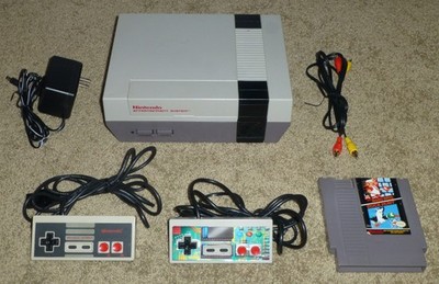 Original Nintendo NES-001 Console (2 Controllers Mario Duck Hunt) Tested Working