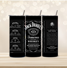 Jack Daniels Tumbler - 20oz Insulated Stainless Steel Whiskey Cup - With Straw