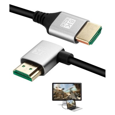 HDMI 2.1 Kabel 2m mit 90-Grad-Winkel für 8K/4K, Gaming, Heimkino