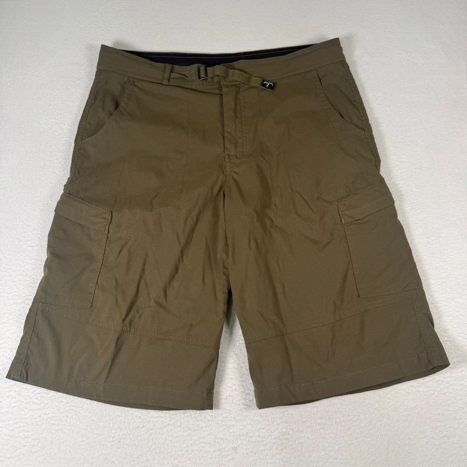 prAna Cargo Shorts Mens XL Brown Nylon Stretch Gorpcore Hiking Outdoor Camping