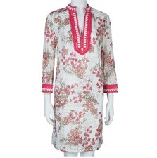 Tory Burch White Floral Print Tunic Dress Size 2 