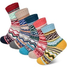 Stocking Stuffers for Women - Winter Crew Socks One Size, Multi Color