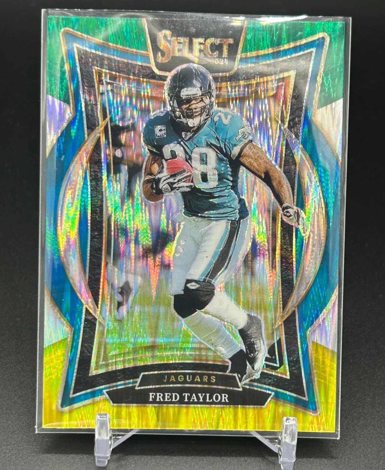 2024 Panini Select - Concourse Fred Taylor #57 Green & Yellow Shock Prizm
