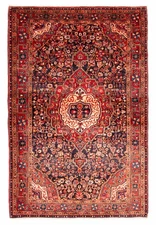 Traditional Vintage Hand-Knotted Area Rug 4'7" x 7'1" Oriental Wool Carpet