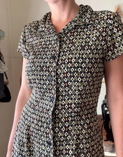 Vintage 70's geometric made in America mini dress AUS 12 US 8 EU 40 uK 12