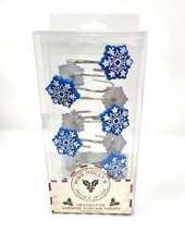 Miss Holly's 12 Polyresin Shower Curtain Hooks - Snowflakes - New