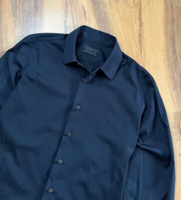 Prada Milano Vintage Men's Black Button Shirt Long Sleeve Medium