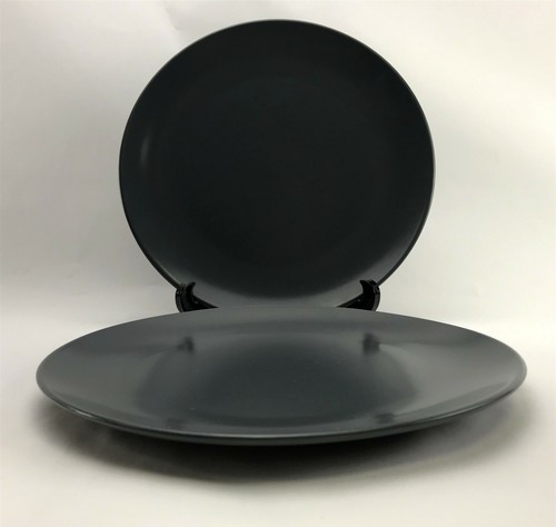 IKEA 13900 Dark Gray Grey Blue 10-1/4" Dinner Plates EUC - Set of 2 - Picture 2 of 8