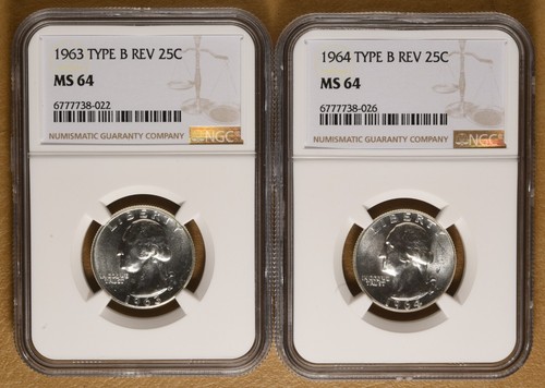 1957 to 1964 Washington Silver Quarters 'Type B Reverse' NGC MS64 - 8 Coins - Picture 8 of 9