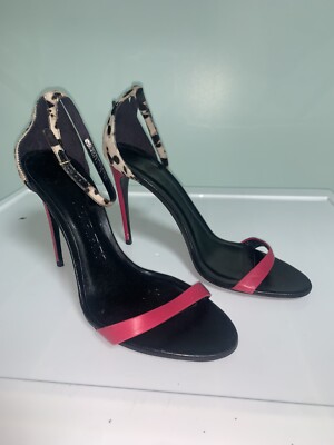 BURBERRY PRORSUM LEOPARD PRINT LEATHER SANDALS PUMPS SZ 40
