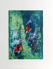 Lebadang (aka Hoi), Birds, Lithograph on Rives BFK, signed "Hoi" and numbered in