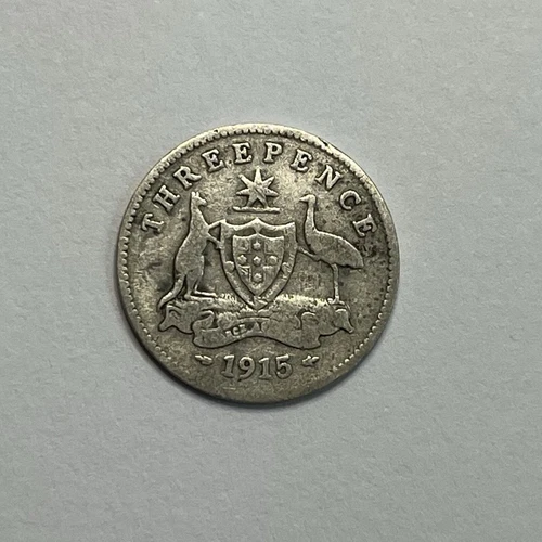 1915 Threepence Coin - Average Circulated - SCARCE George V Silver Predecimal - Picture 4 of 6