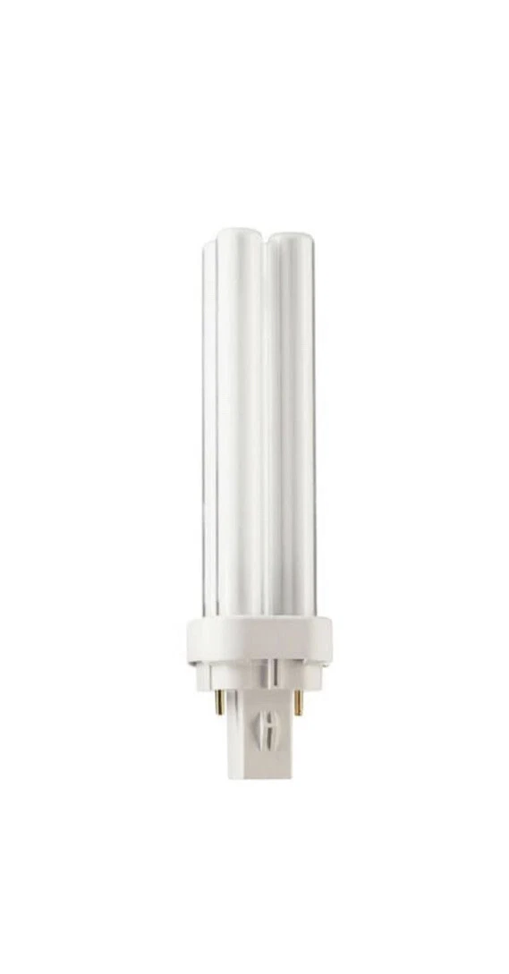 Philips Compact Fluorescent Light Bulb PL C 18 Watt 2 Pin Square Base Case of 7